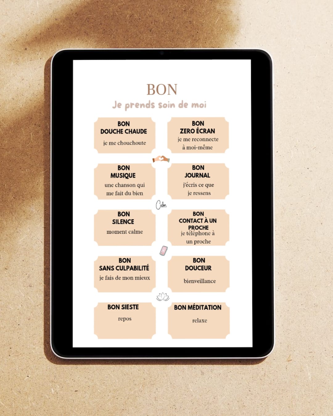 Ebook de bon à piocher bien-être "Carte à cueillir, note à chérir" - mini carnet de 24 pages – Image 2