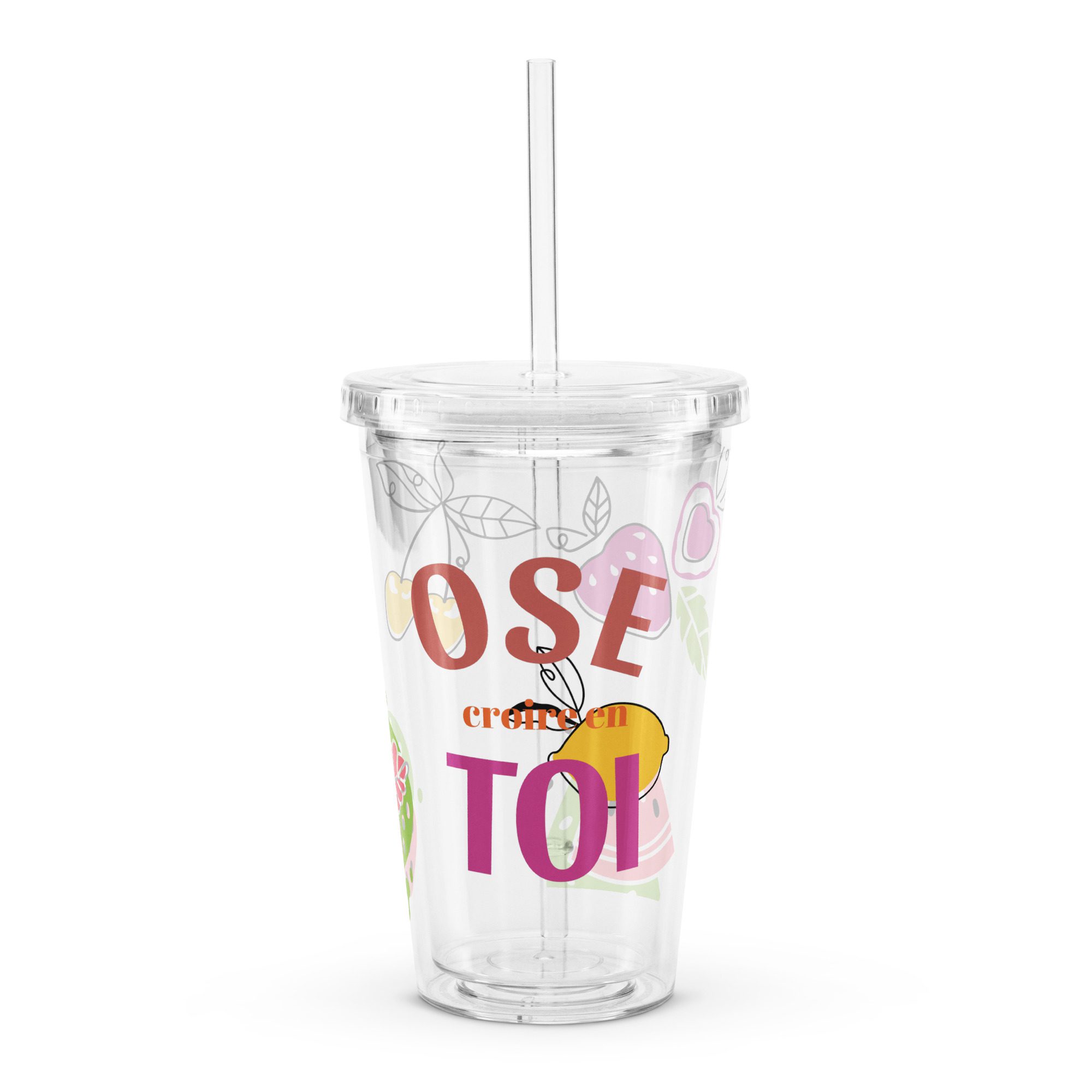1 Gobelet transparent "ose croire en toi" - cadeau unique pour femme