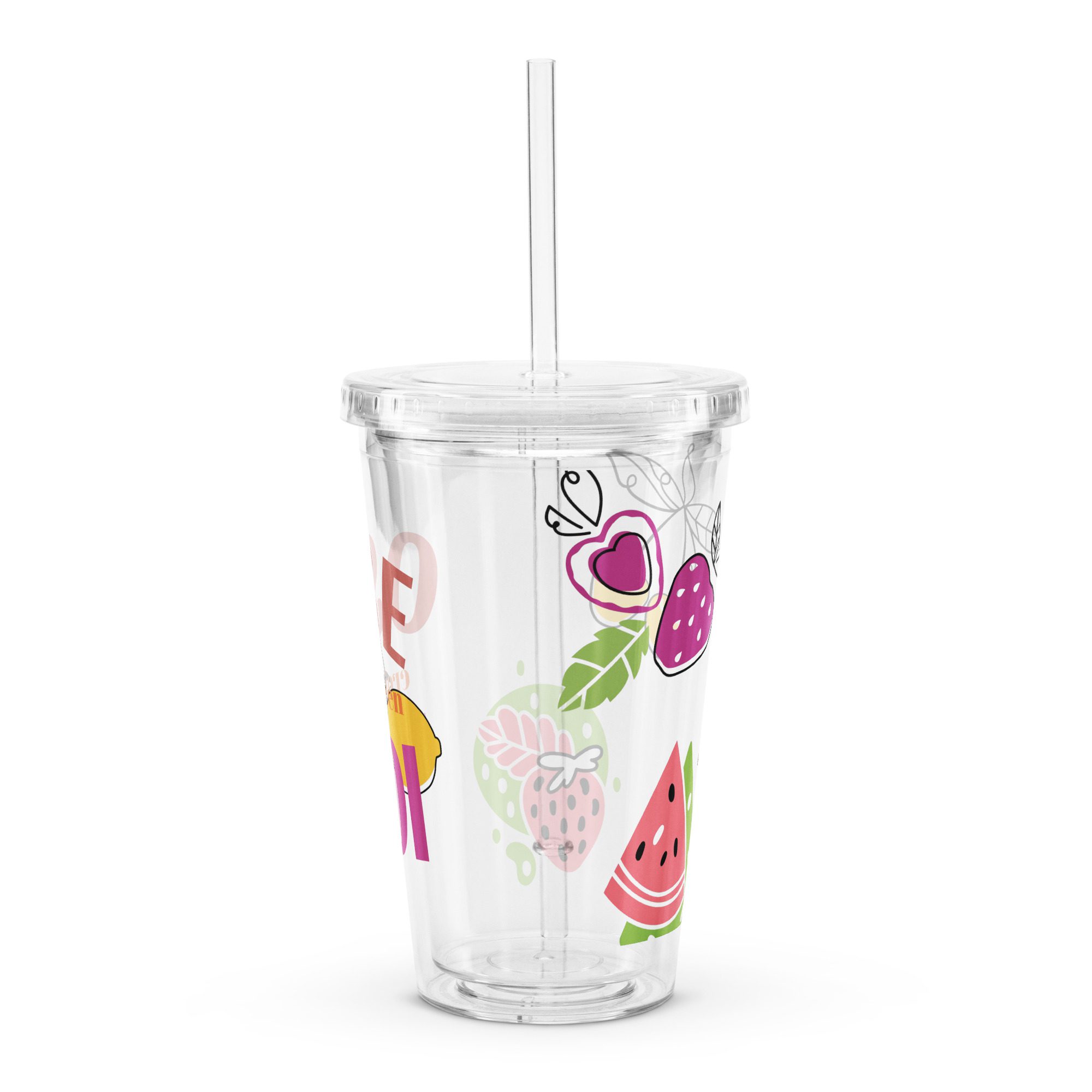 gobelet en plastique transparent "ose croire en toi"